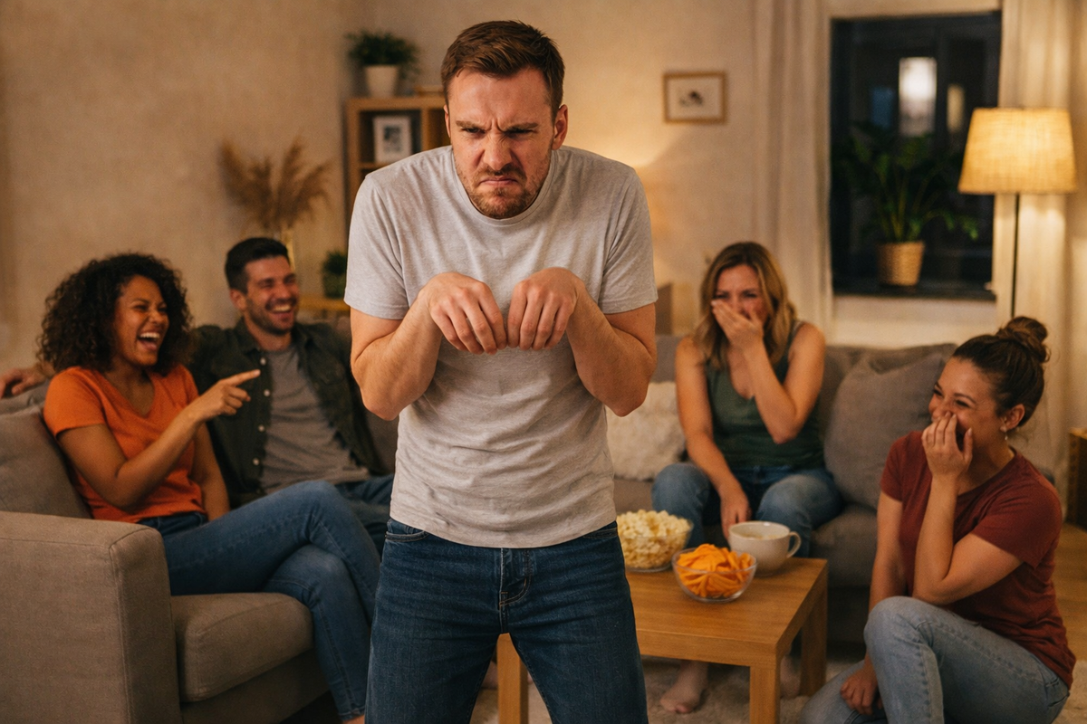 Une partie de mime entre amis autour d’une table